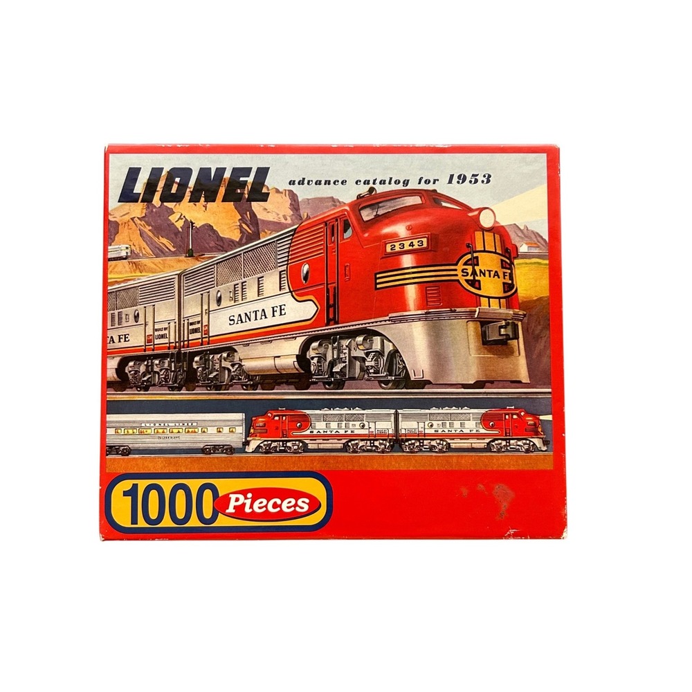 Lionel 1953 Advance Catalog Train 1000 Piece Puzzle #5602 Hoyle 2003 Santa Fe